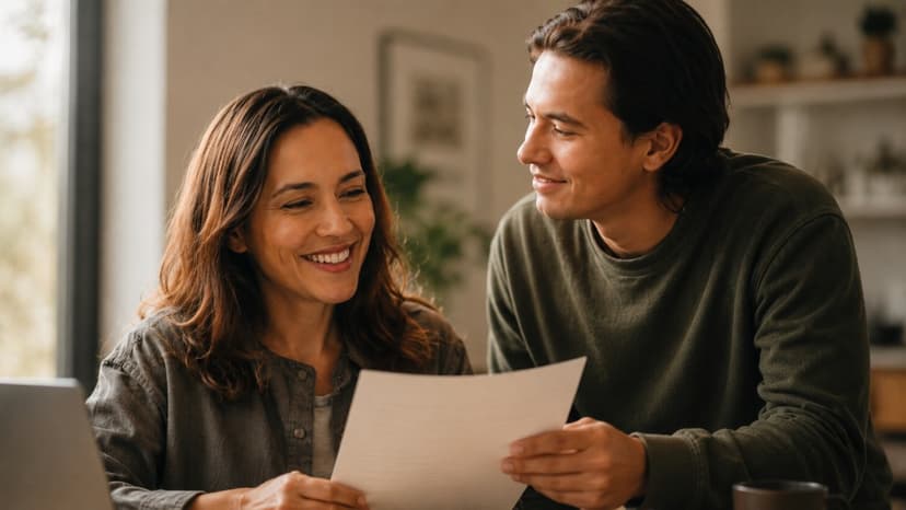 Illustrative example — couple reviewing documents together